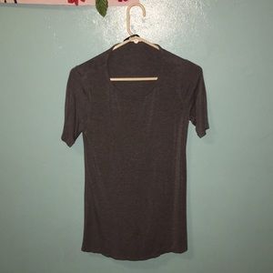 grey, short sleeve shirt